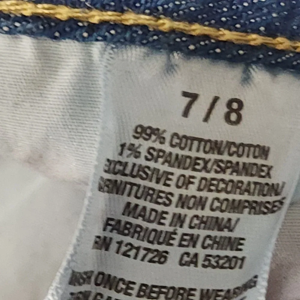 Aeropostale Denim Shorts Girls 7/8 Blue Stretch Bermuda Jean Shorts
